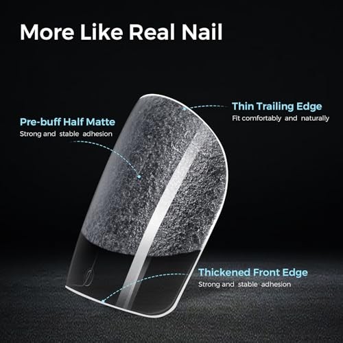 Extra Short Square Nail Tips 240Pcs Ultra Matte-Extra Short Square Nail Tips