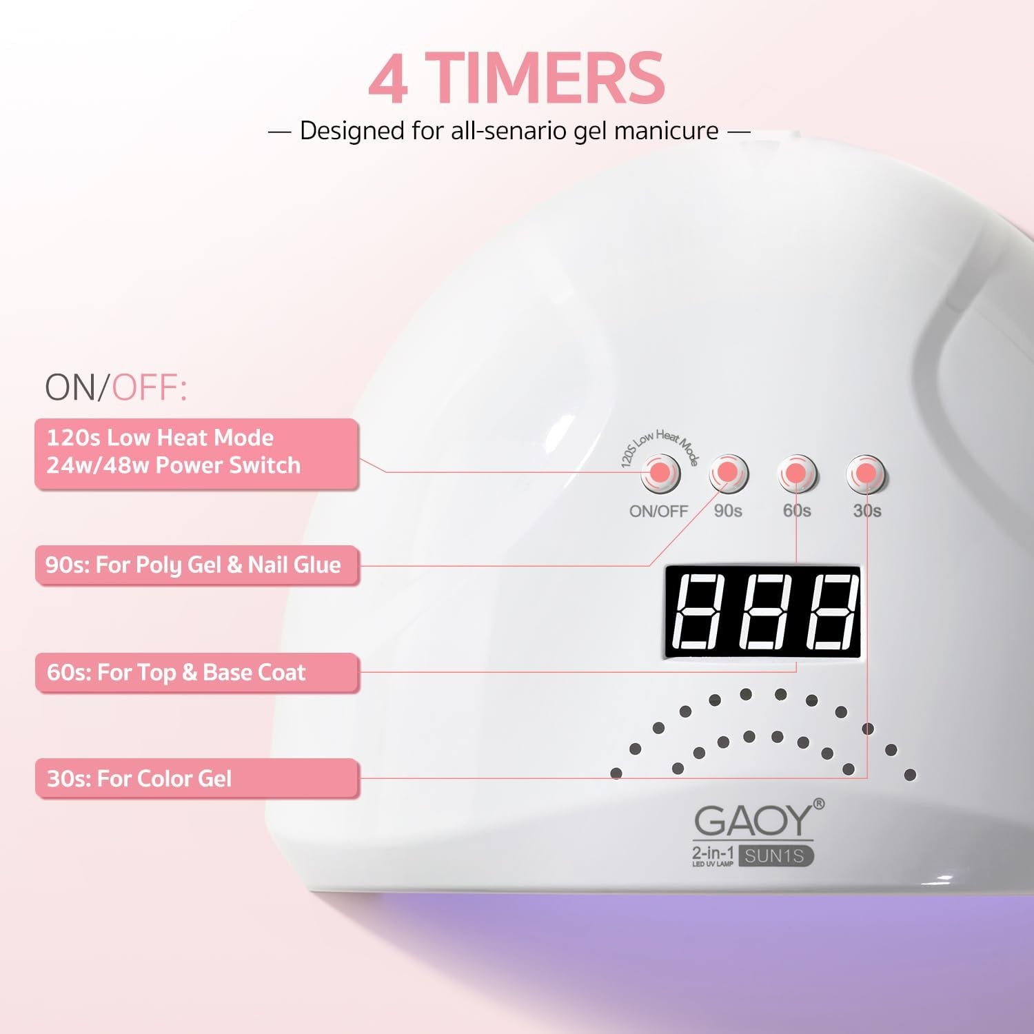 UV LED Nail Lp, UV Light with LCD Display, Profal Nail Dryer