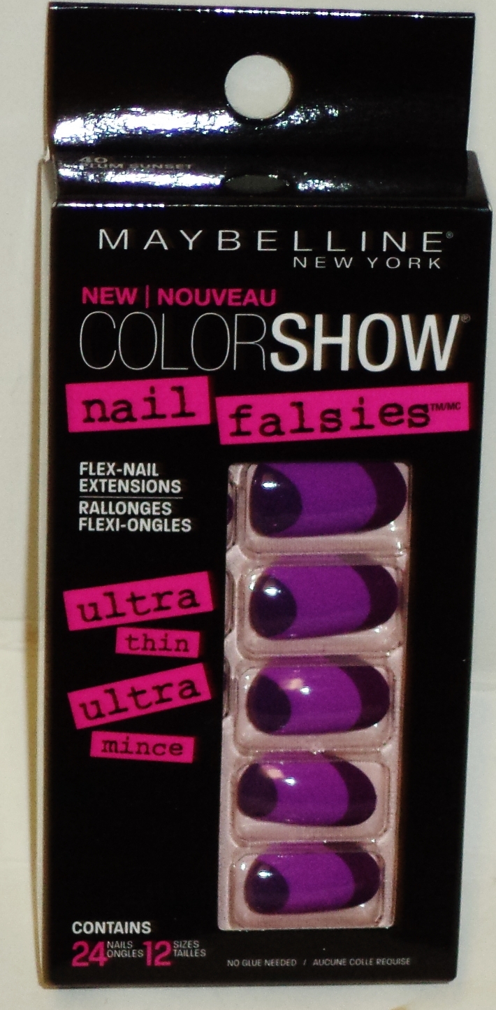 Maybelline Color Show Nail Falsies Self Adhesive Nails PLUM SUNSET #40 24ct