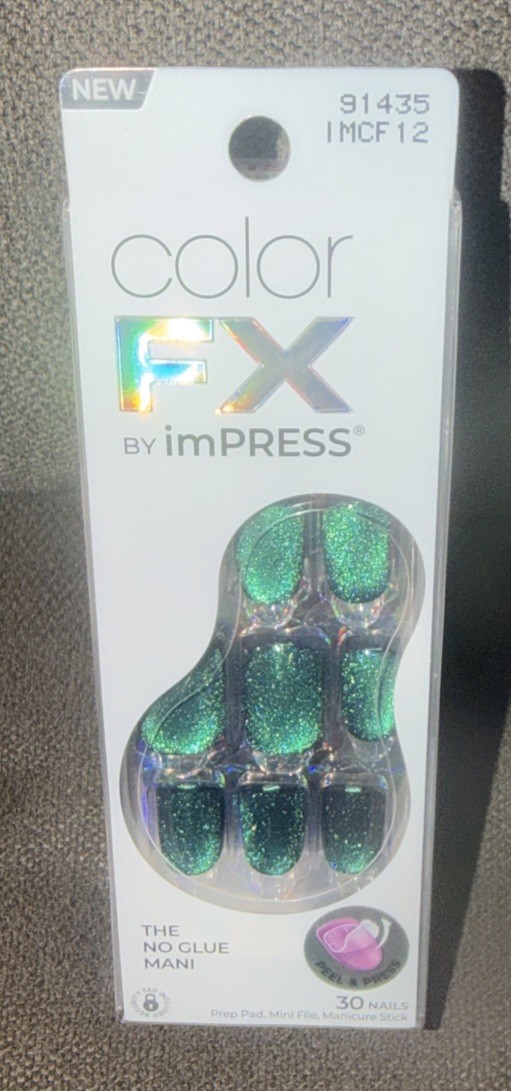 KISS imPRESS💅Color FX Short Squoval Press-on Nails Green “Better Things” 30Pcs