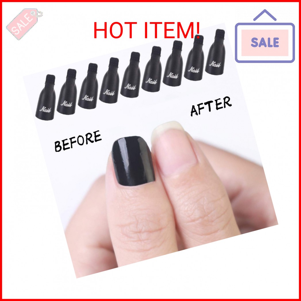 HiMo 10PC Plastic Acrylic Nail Art Soak Off Cap Clip UV Gel Polish Remover Wrap