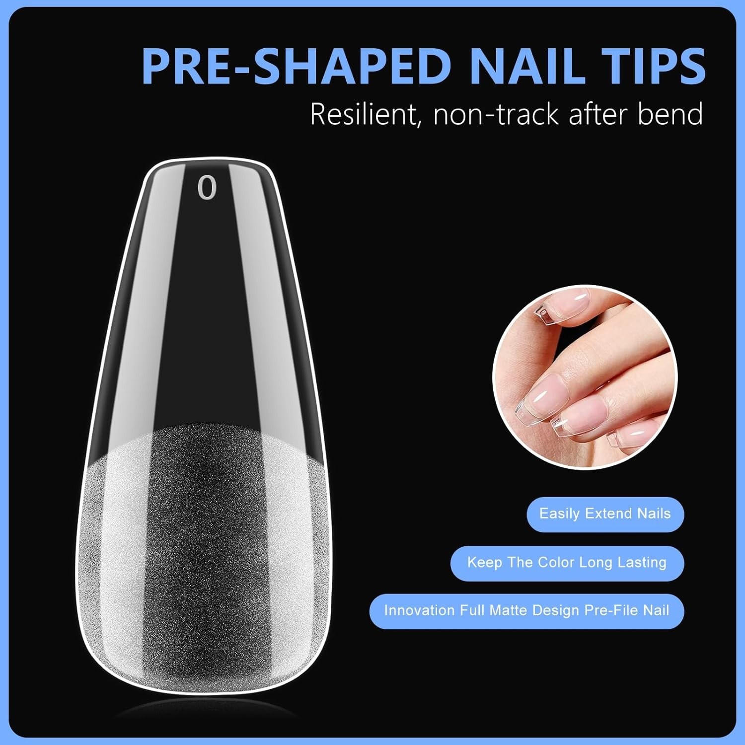 Coffin Nail Tips Press on Nails, Fake Nails for DIY Home Nail Art, Coffin Mixed