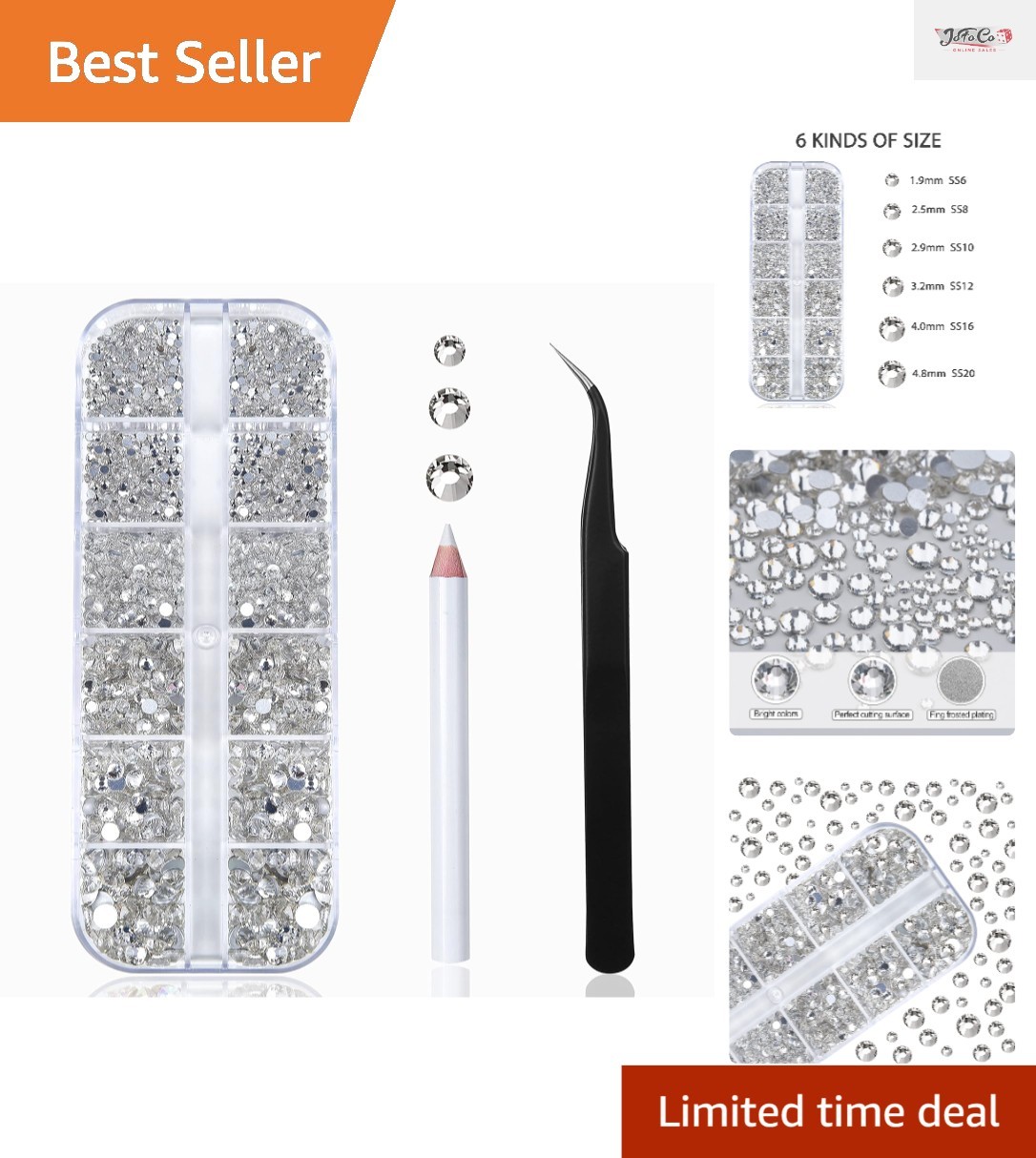 2400pcs Crystal Clear Nail Art Rhinestones Kit – Enhance Your Nail Elegance