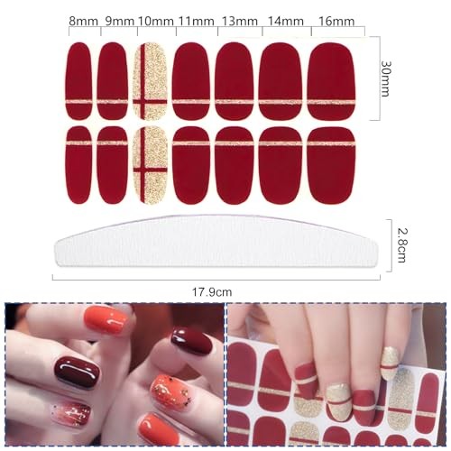 24 Sheets 336 Pcs Multiple Designs Nail Polish Strips for Women Girls Style 3