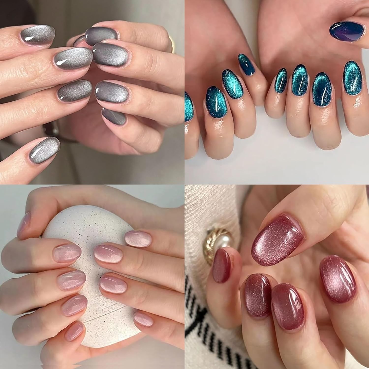 CTTHNBD SHOP Almond, Flower & Leaf Press On Nails – Short, Medium Sizes – 6