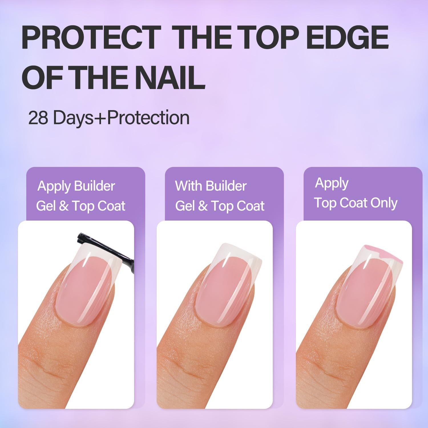150pcs French Tip Press-On Nails Kit | Short Square Gel Fake Nails, 15 Sizes, DI