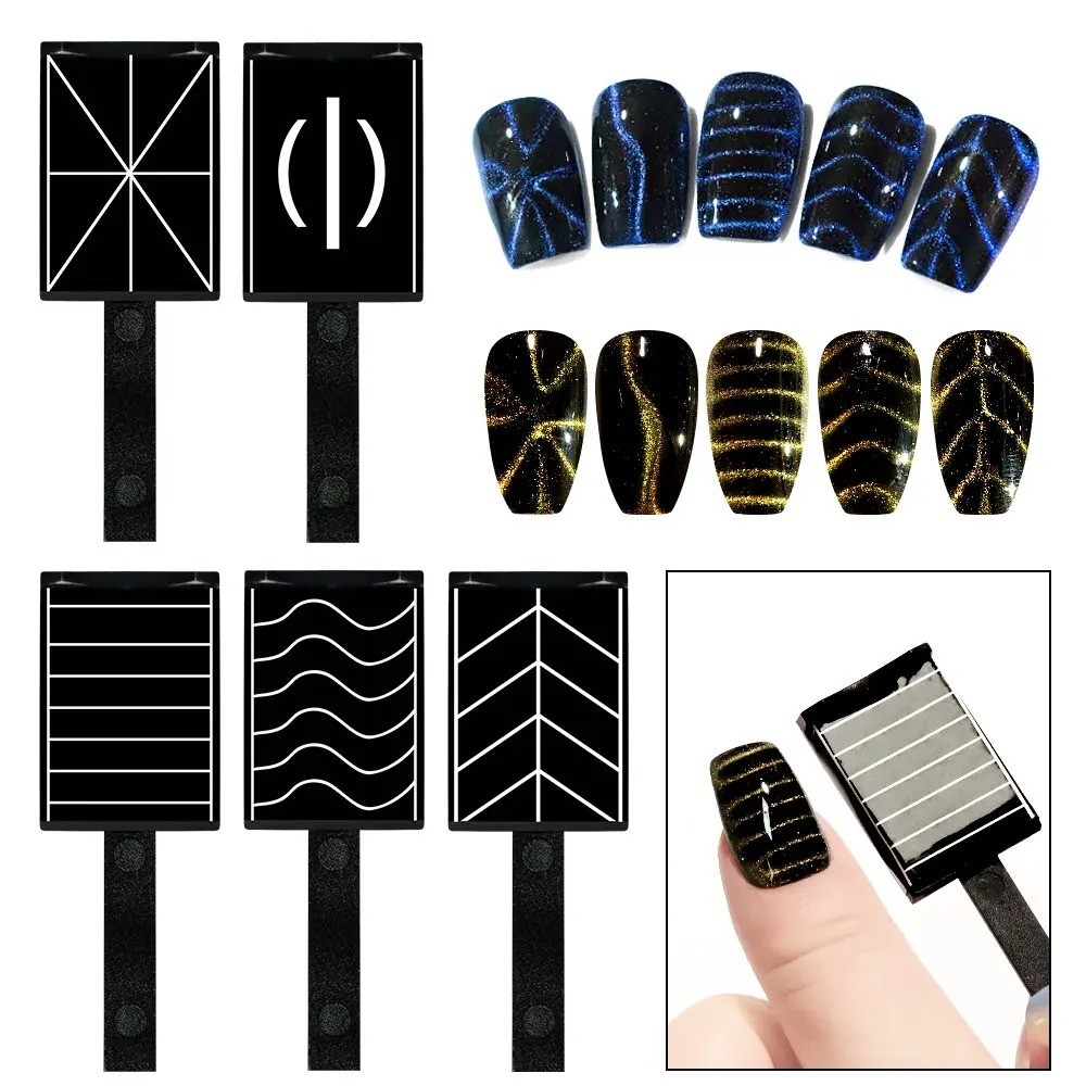 8PCS Nail Art Magnetic Wand Pen Set 3D Cat Eye Gel Manicure Tool UV Polish