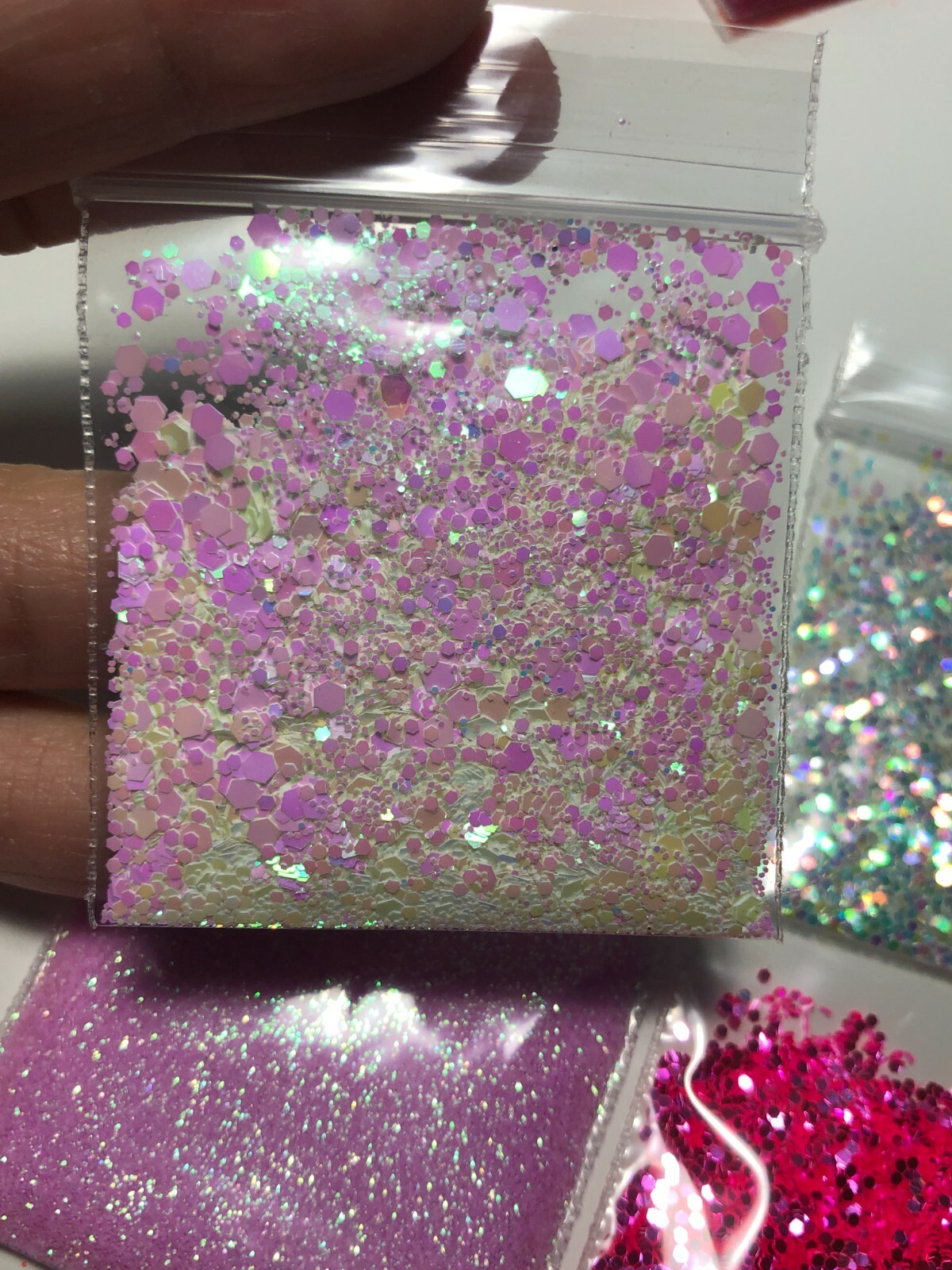 Limited Edition Pink Glitter Mix ” Love Bunny” Acrylic Gel Nail Art US seller