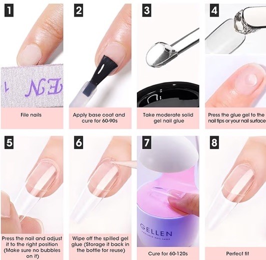 GELLEN Solid Nail Glue Gel 15g Long-Lasting Non-Toxic Low Odor UV/LED