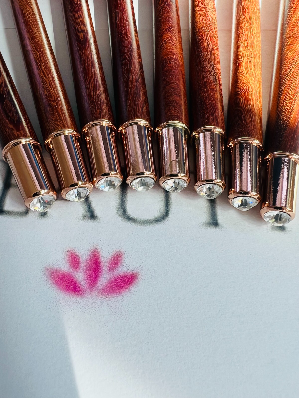100% Wood Kolinsky Acrylic Nail Brush With Cap Size 2-16 CRIMPED Nail Art Pen
