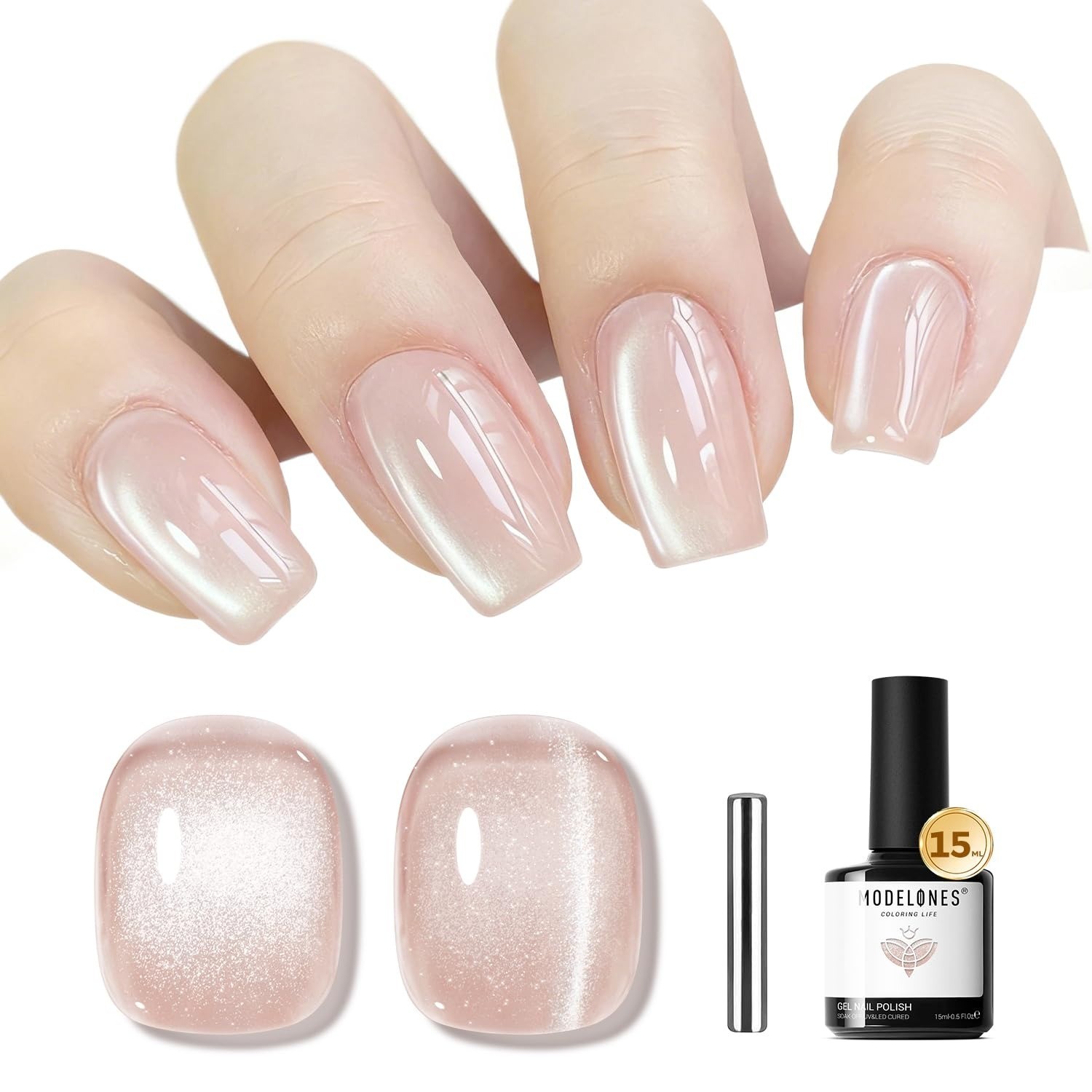Modelones Cat Eye Magnet 5PCS 3-in-1 Dual-head Nail Art Tool