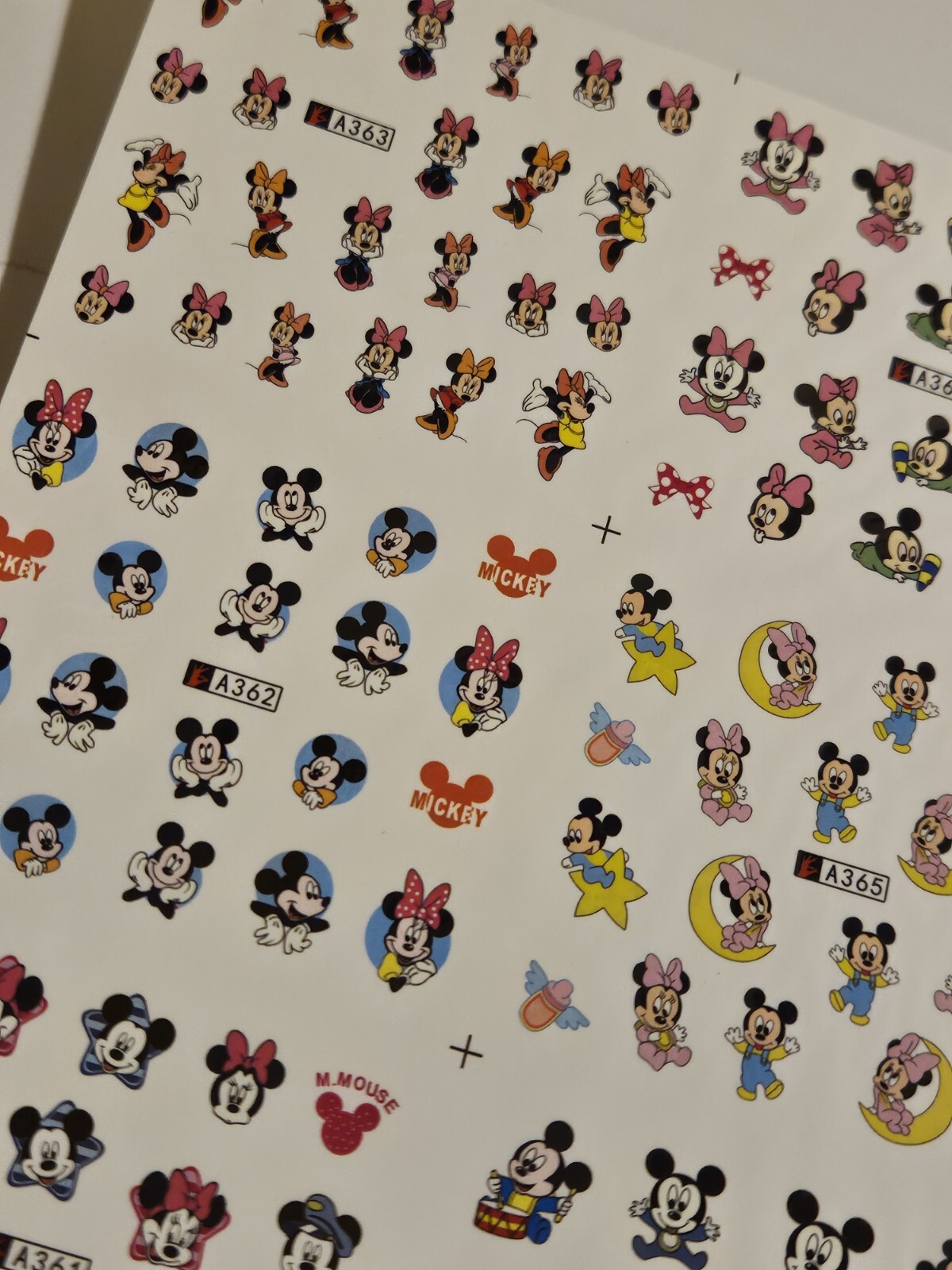 Mickey & Minnie Mouse Nail Art Stickers Water Transfer (2 Sheets) US SHIPPER