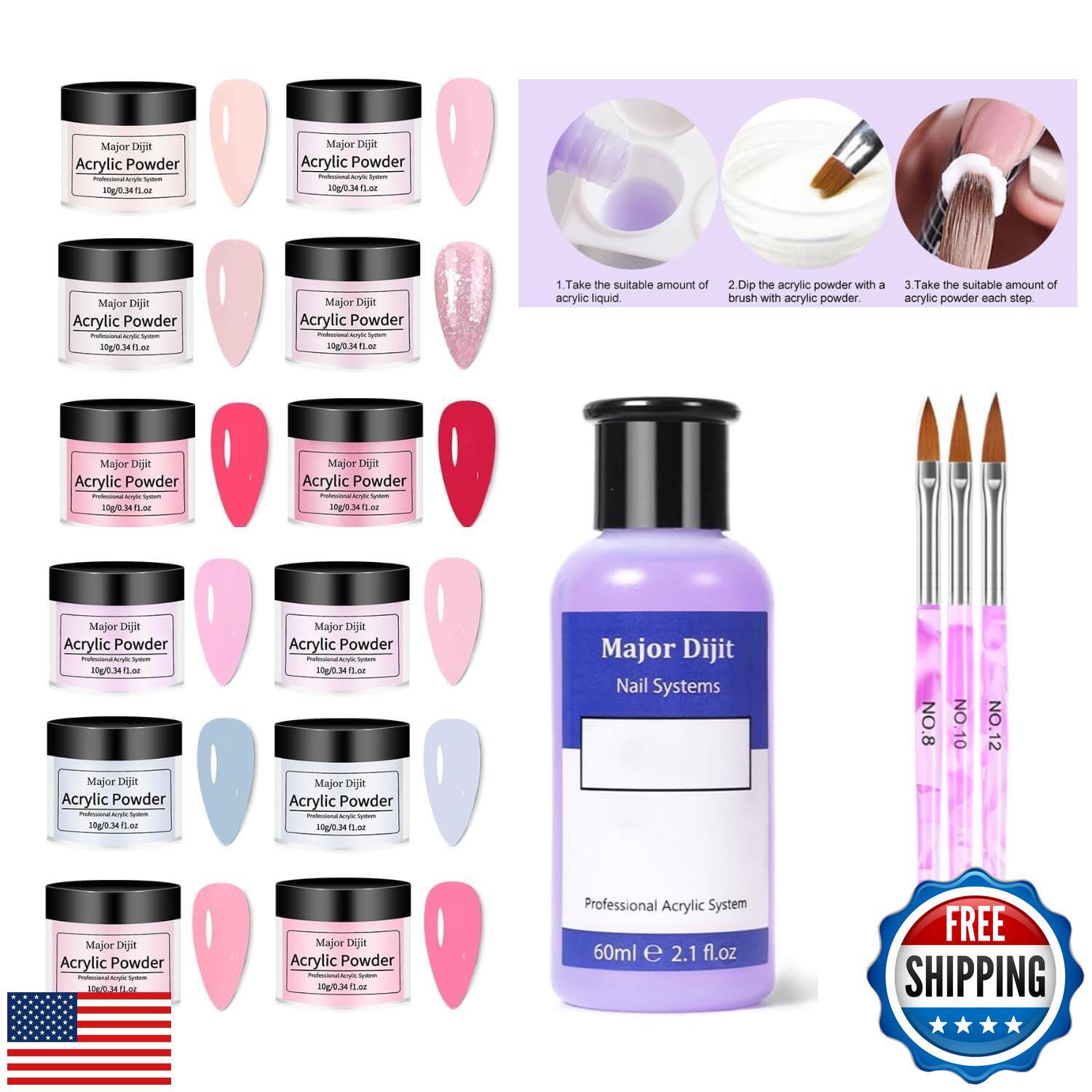 Acrylic Nail Kit with Drill Set for Beginners with Everything 12 Color Acryli