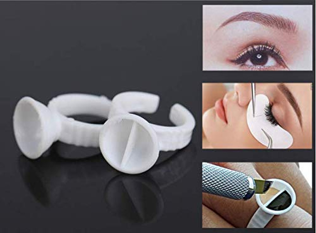 100Pcs 2 Slot Disposable Plastic Nail Art Tattoo Glue Pallet Holder Eyelash Exte