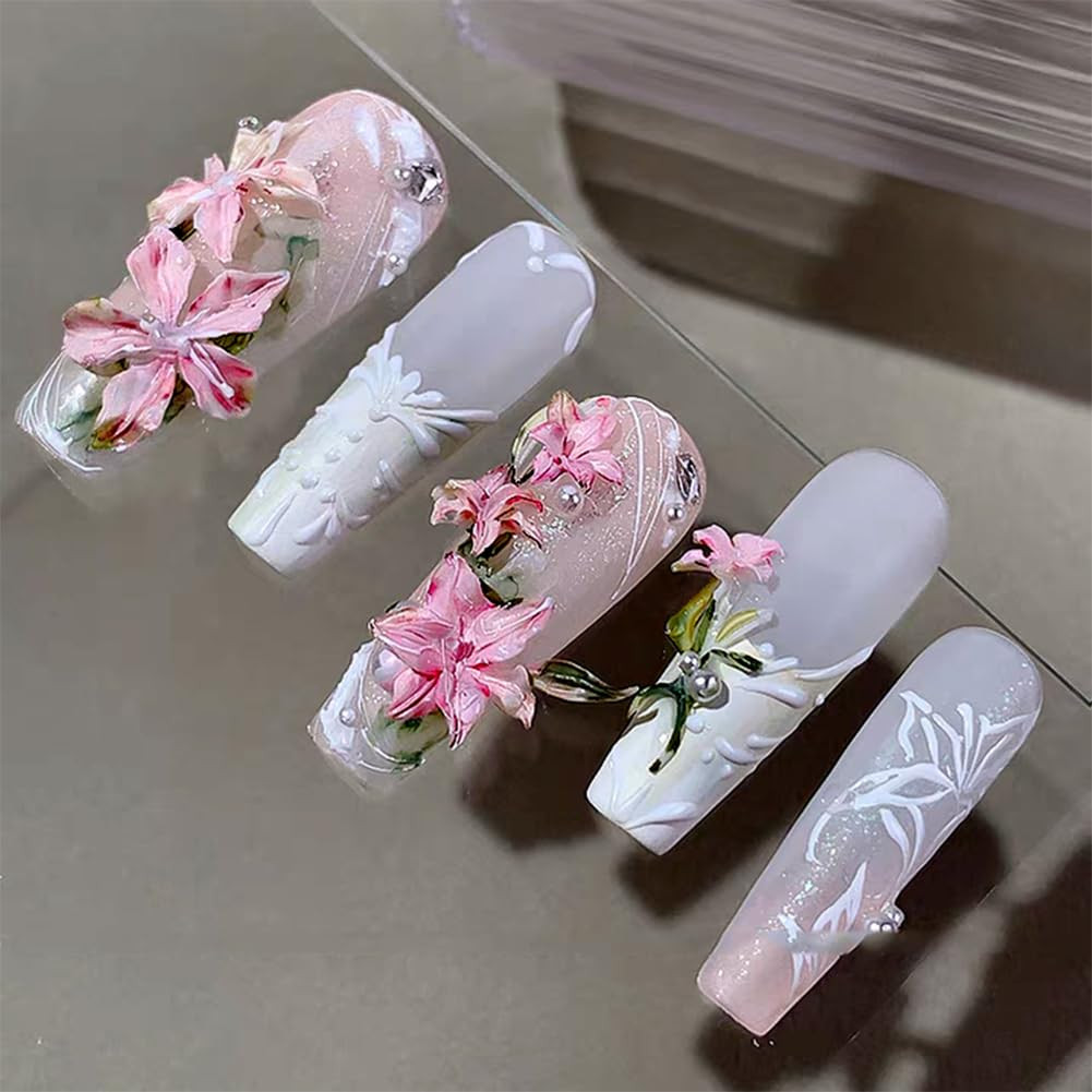 Silicone 3D Lily Flower Nail Mold for Art and Manicure Design