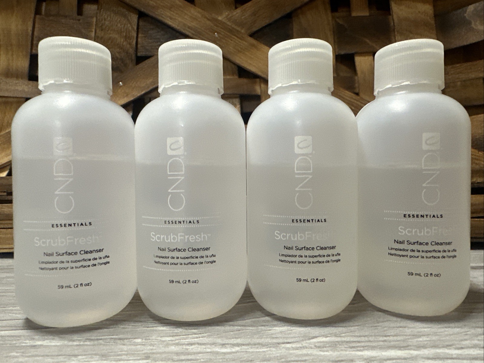 4- – CND SCRUBFRESH Scrub Fresh One step Nail Prep 2 oz each