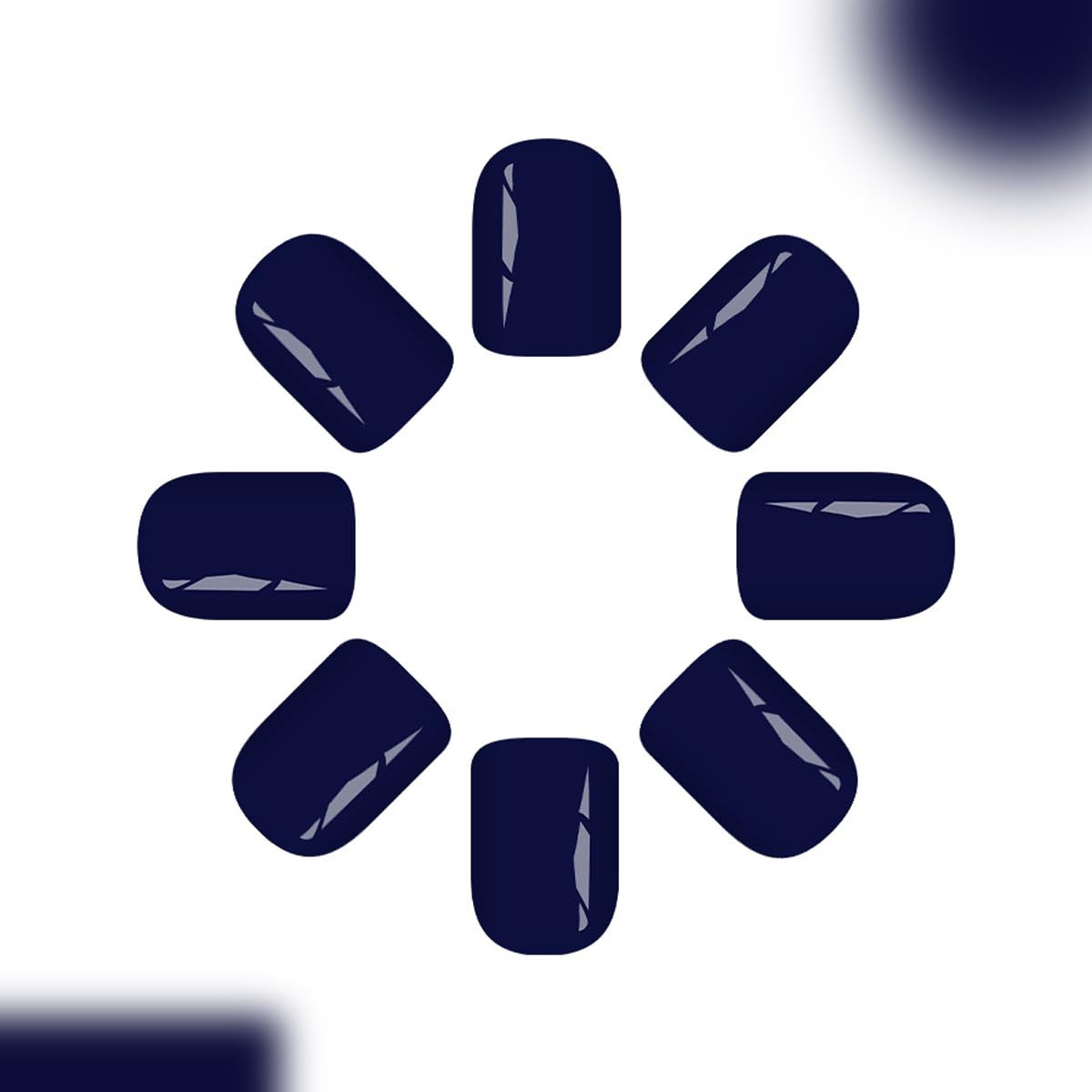 Blue Press on Nails Short, Square Fake Nails with Solid Color Design, Soft Gel N