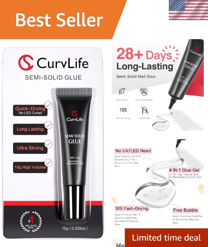 Water-Resistant Nail Glue 15g – Quick Application for Press-On & Acrylic Nails