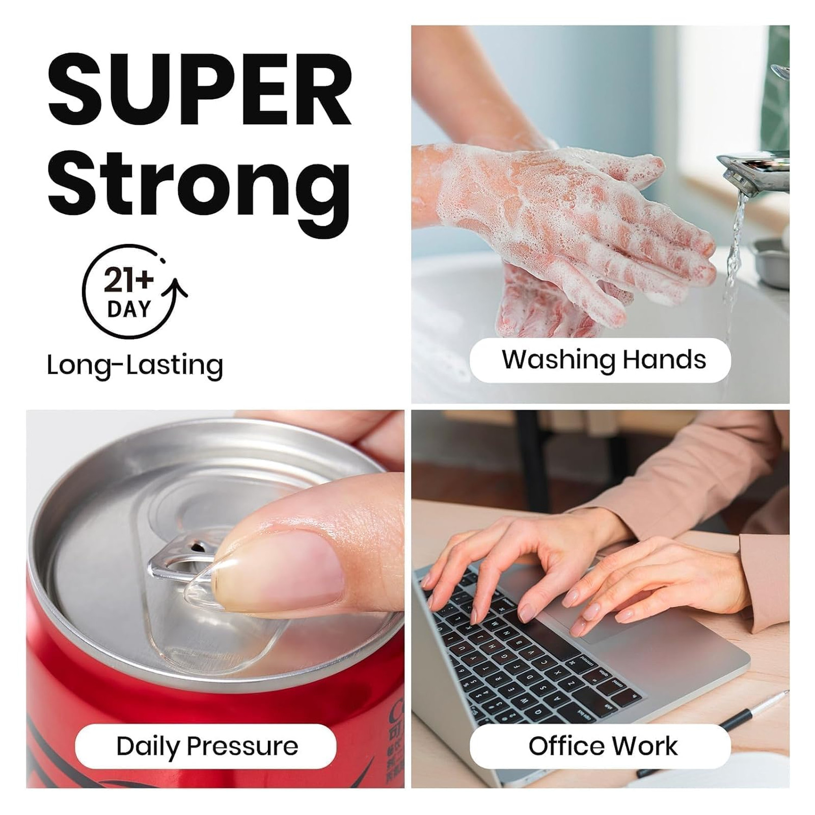 Gel Nail Glue 9 in 1 for Acrylic Tips Long Lasting UV False Nails Clear Press On