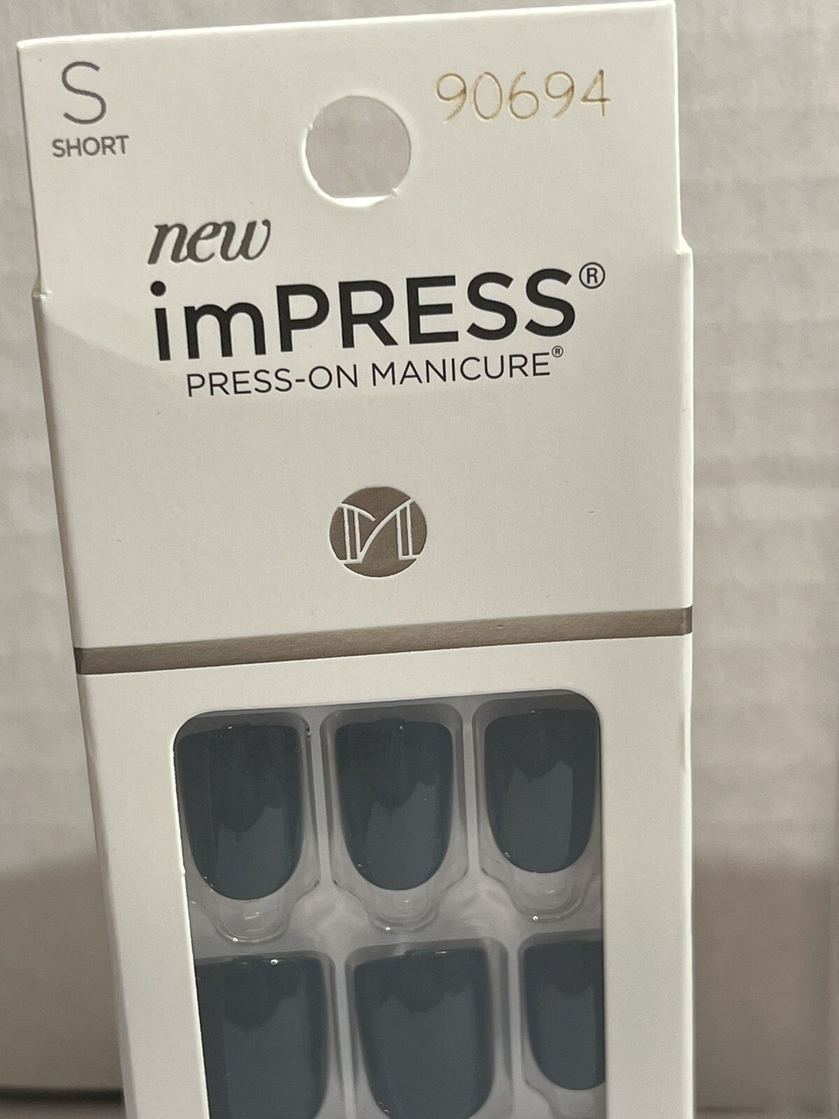 SET OF 2 Kiss Impress NAIL, SHORT, PRESS-ON MANICURE : Flawless, Eternity, 90694