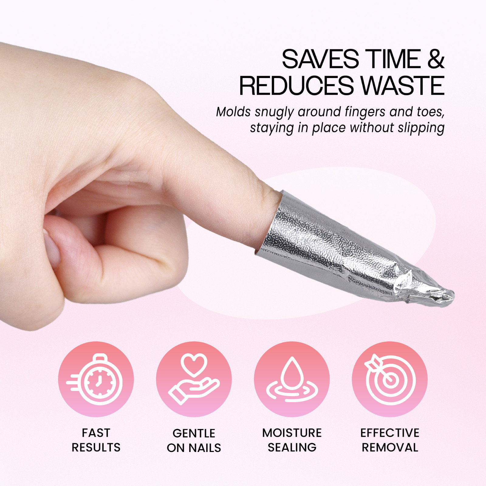 100pcs Gel Nail Polish Remover Wrap Foils w/Cotton Pad and Nail Gel Remover Tool