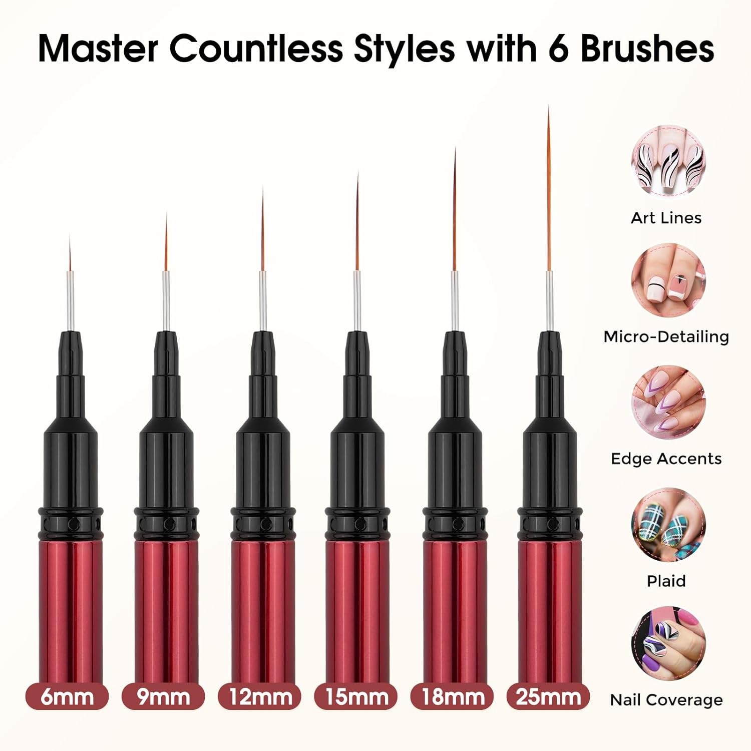 KADS Kolinsky Sable Acrylic Nail Brush – 5 Piece