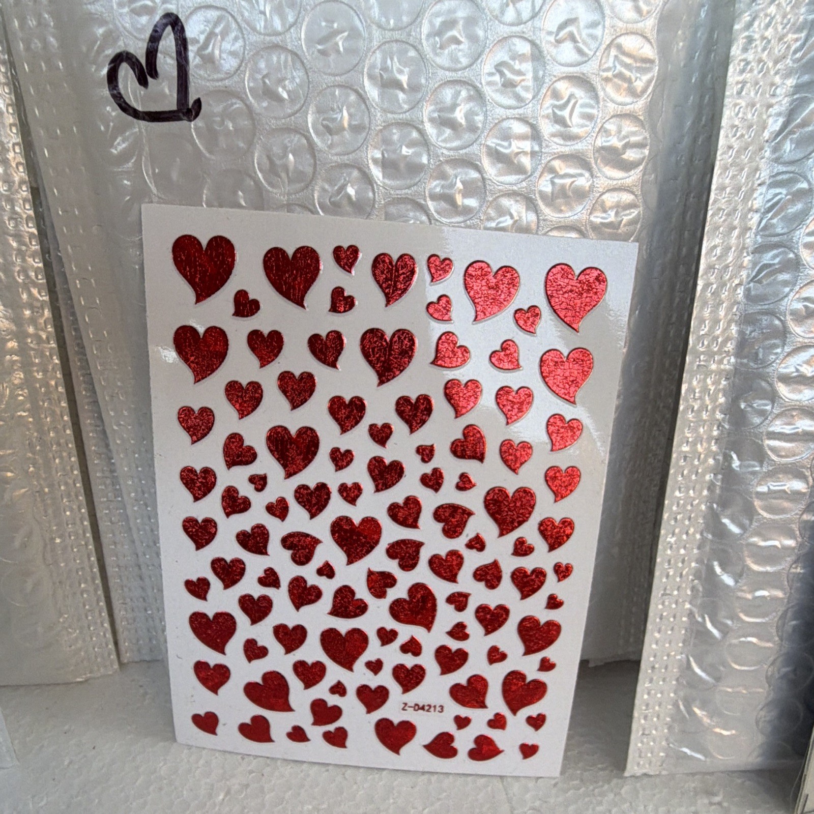 3D Nail Art Lot Self-Adhesive Heart & Bow Decals White, Black, Gold & Silver