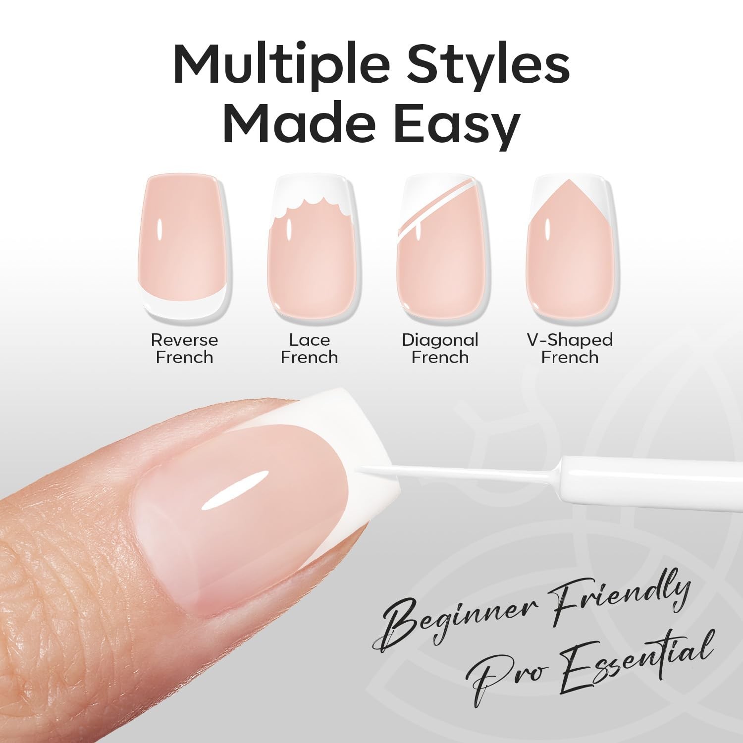 White French Tip Liner Gel Polish 15ML Nail Art Paint Swirl DIY Home Salon