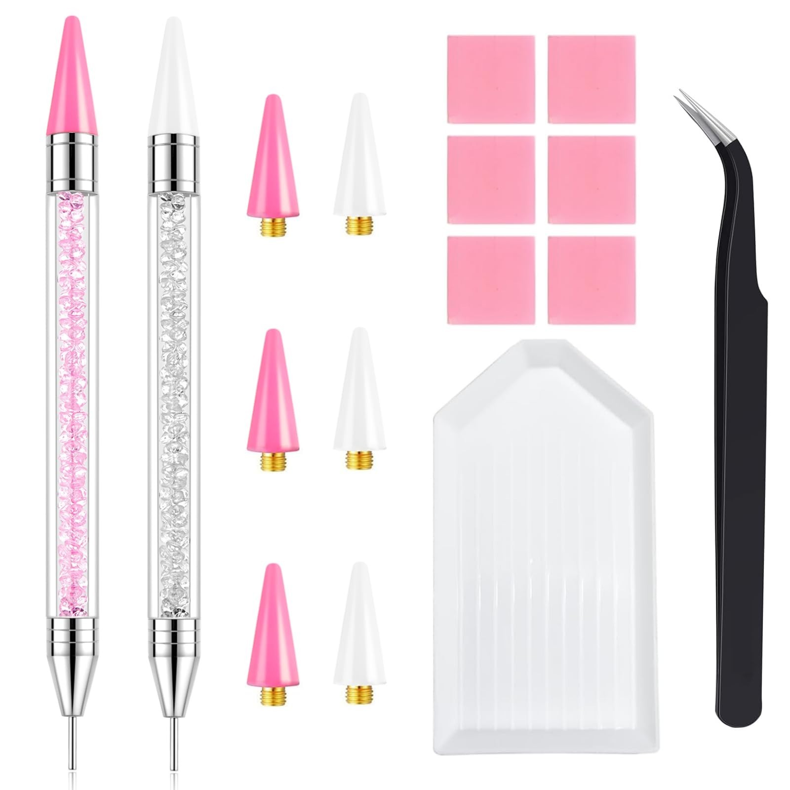 Rhinestone Picker Tool, 2-Pack Diamond Painting Dotting Pen with 6 Extra Wax …