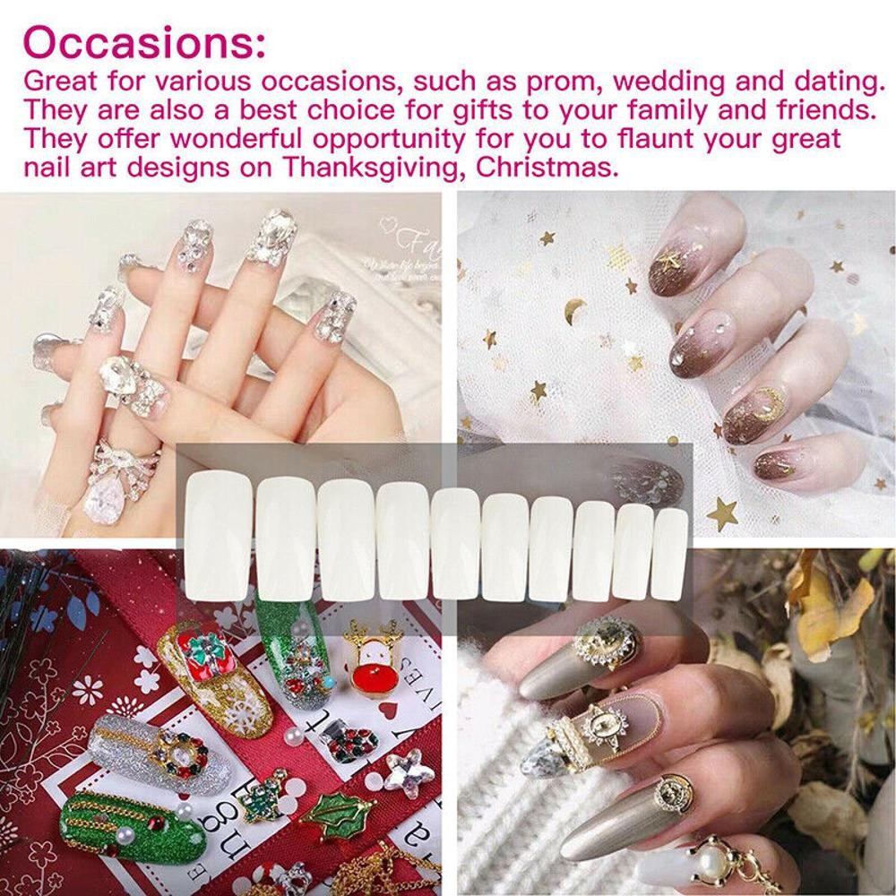 500pcs Fashion Manicure Full Cover Natural False Nails Fake Tips Tool Assortment