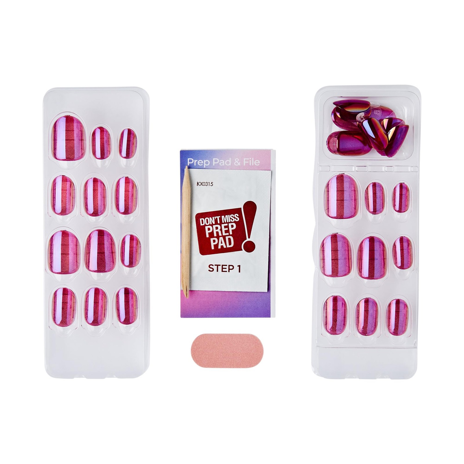 KISS colorFX by Press On Nails , ‘Around You’, Solid Pink with Pearlescent Fi…