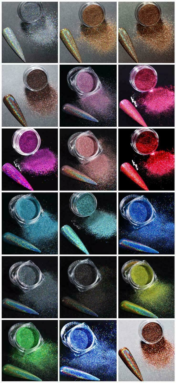 Nail Holographic Mirror Glitter Powder Dust Shimmer Mermaid Unicorn Pigment Art