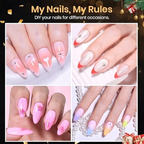 Medium Almond Nail Tips 576pcs – Pre-Etched Soft Gel, Half Matte Full Cover, Cle