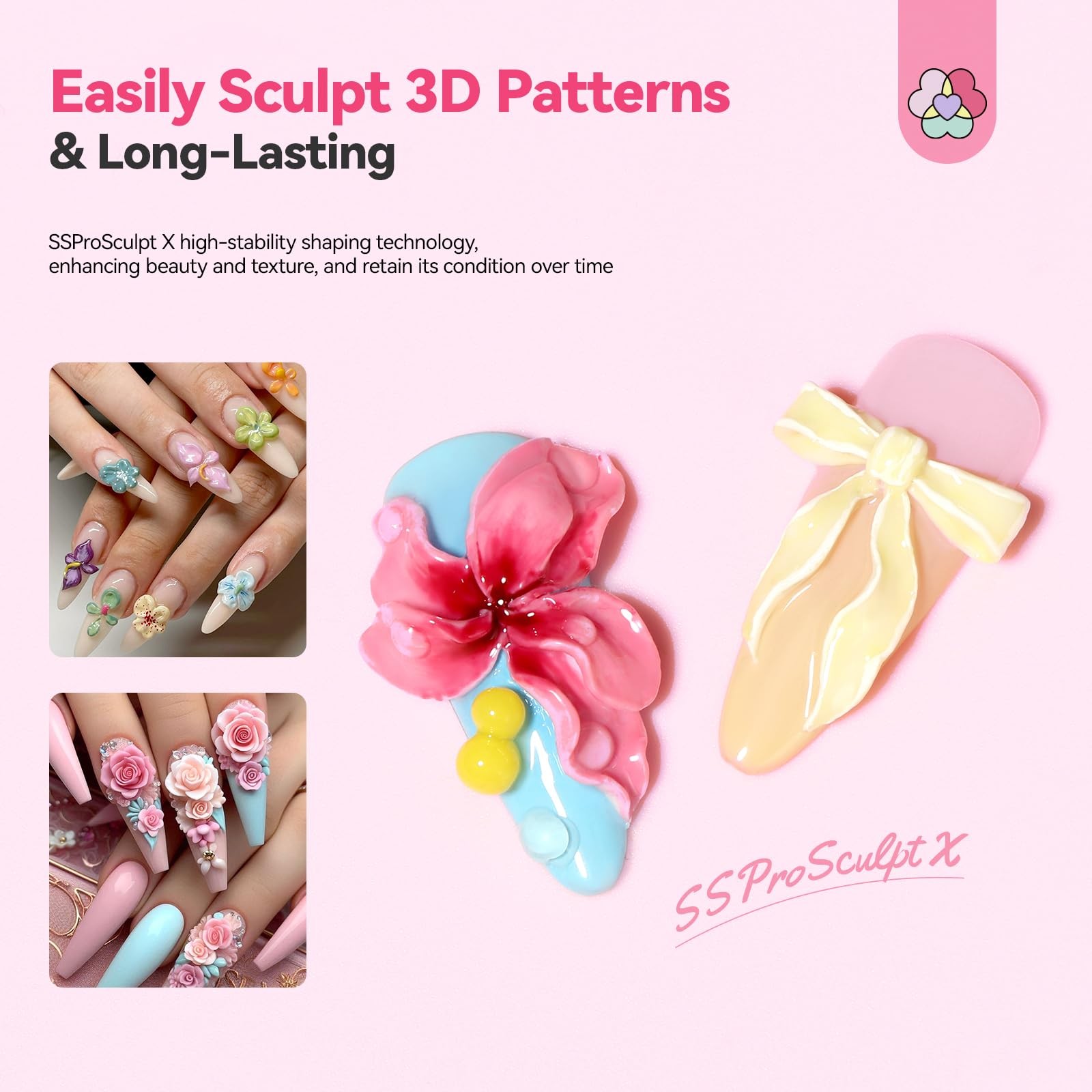 SAVILAND 3D Nail Gel Set: 12 Colors Non-Sticky 12 Sculpture Set