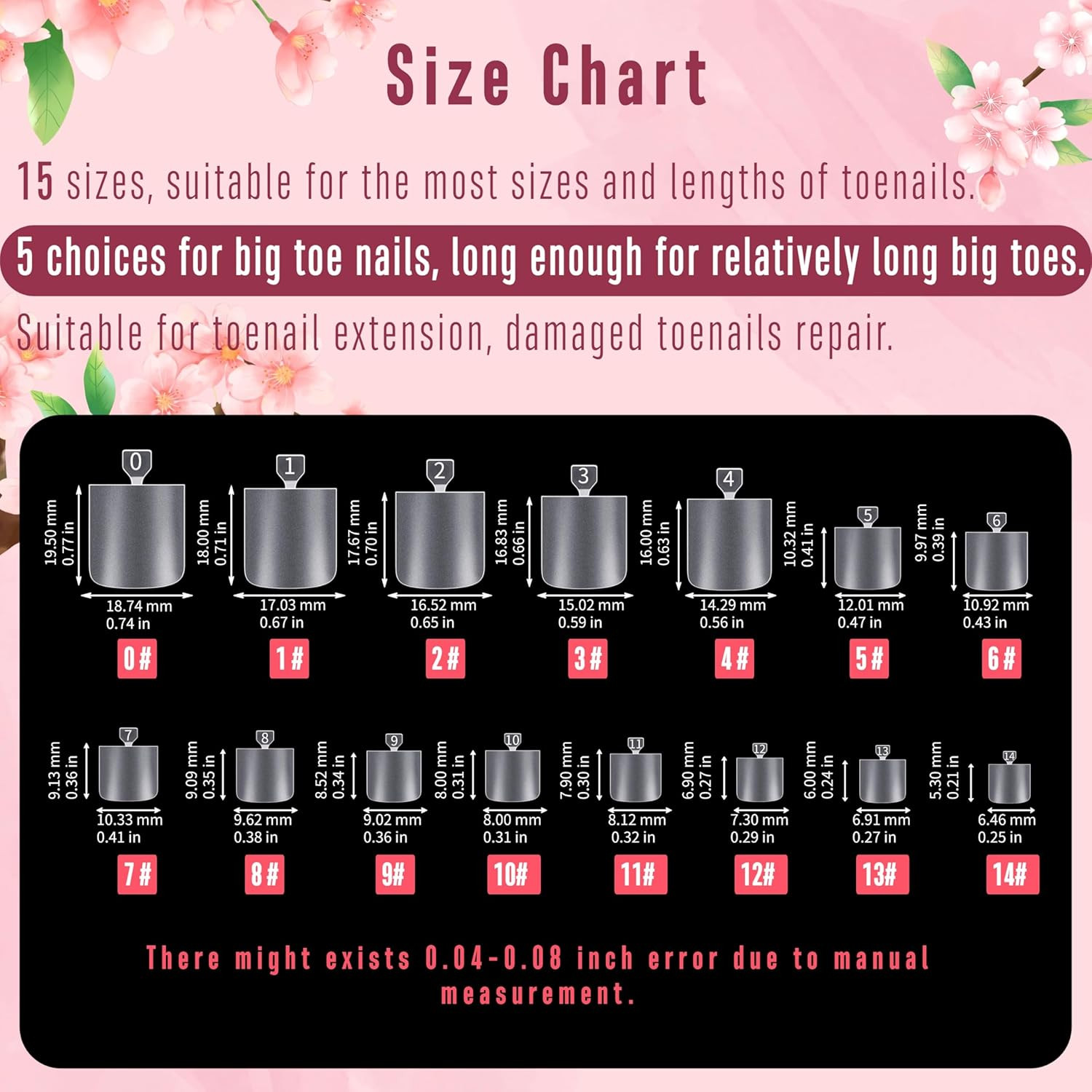 Sharp Square Toe Nail Tips 240 Piece Assortment, nail tips