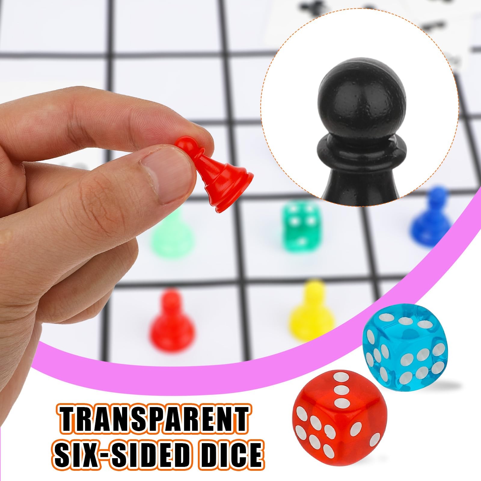 28pcs Multicolor Board Game Pieces, 0.61 inches x x 0.1