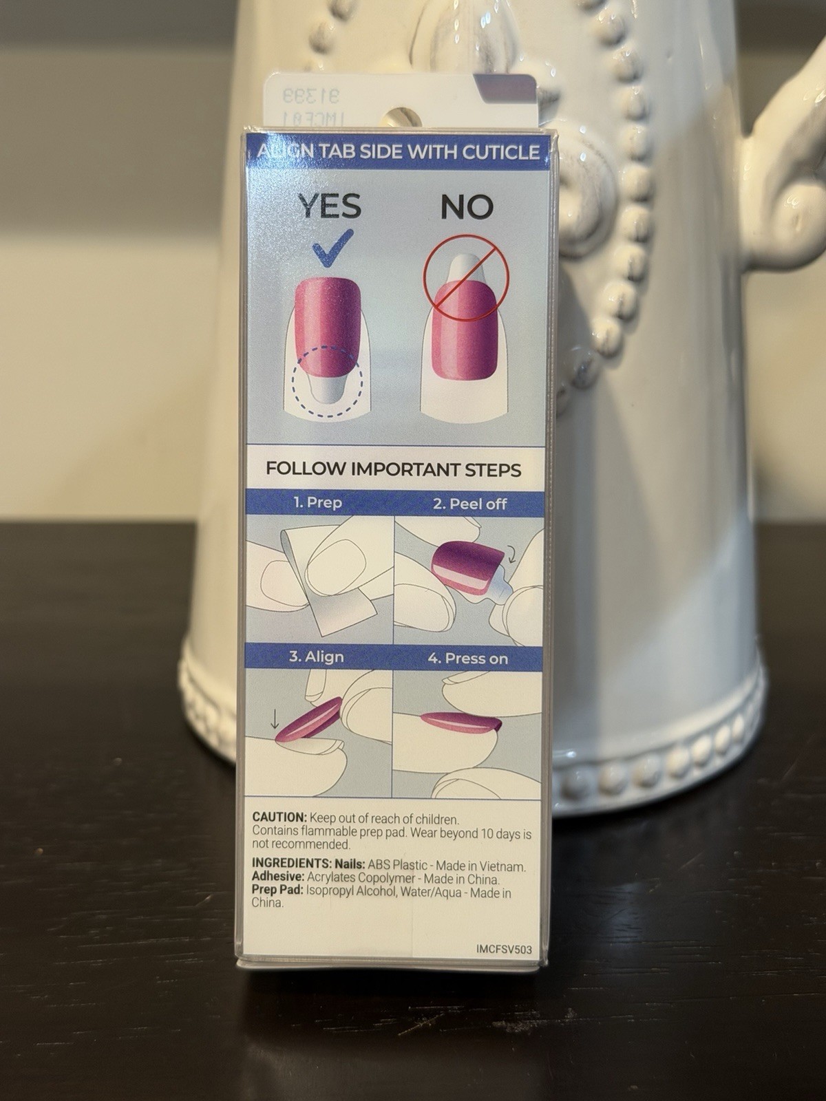 imPRESS Color FX No Glue Mani Press-On Nails – Shimmery Cream Rebel