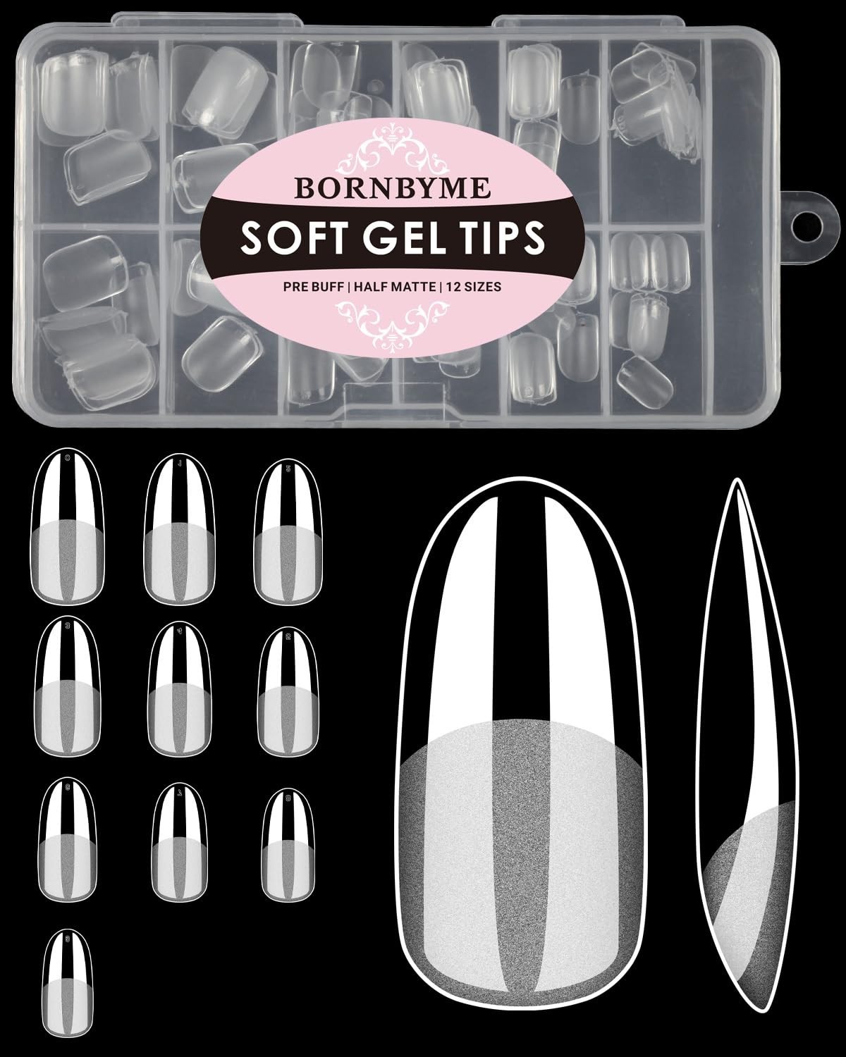 Durable 120PCS Half Matte Nail Extension Tips – No Crease, Pre-Shaped Design