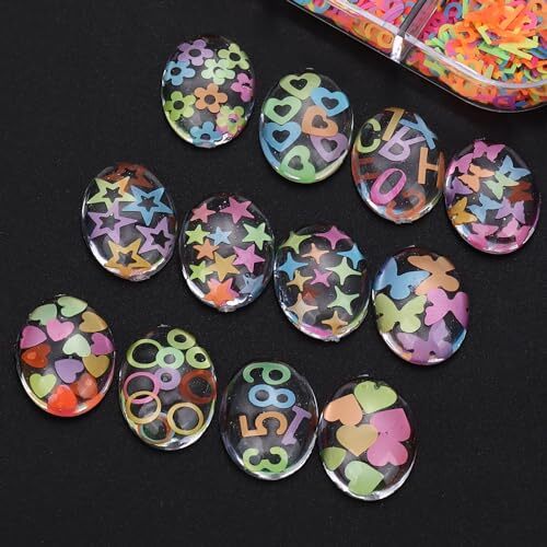 Luminous Nail Art Sequins, Fluorescent 3D Nail Glitter Flower and Butterfly