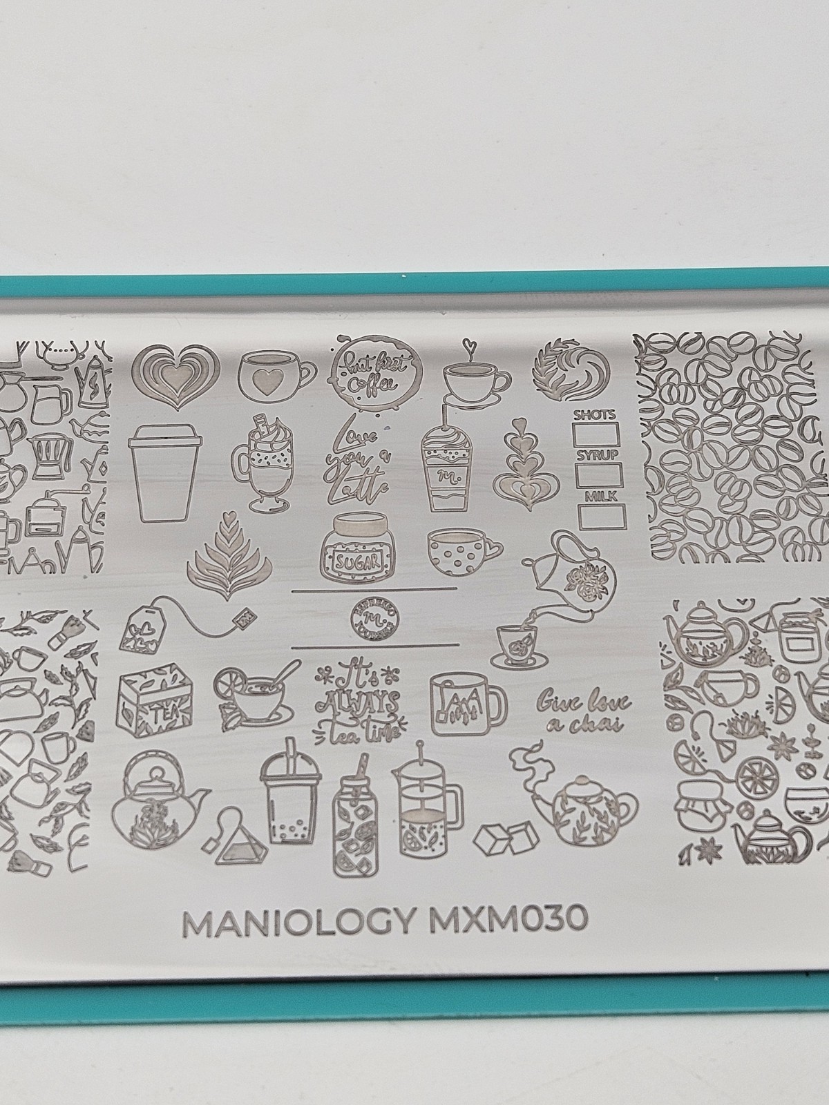 Maniology MXM030 Coffee Tea Corner Cafe Pastry Party Nail Stamping Plates