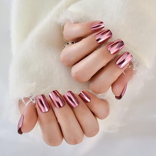 Pink Metal Mirror – Pink Nails – Glossy Reflective – Cool