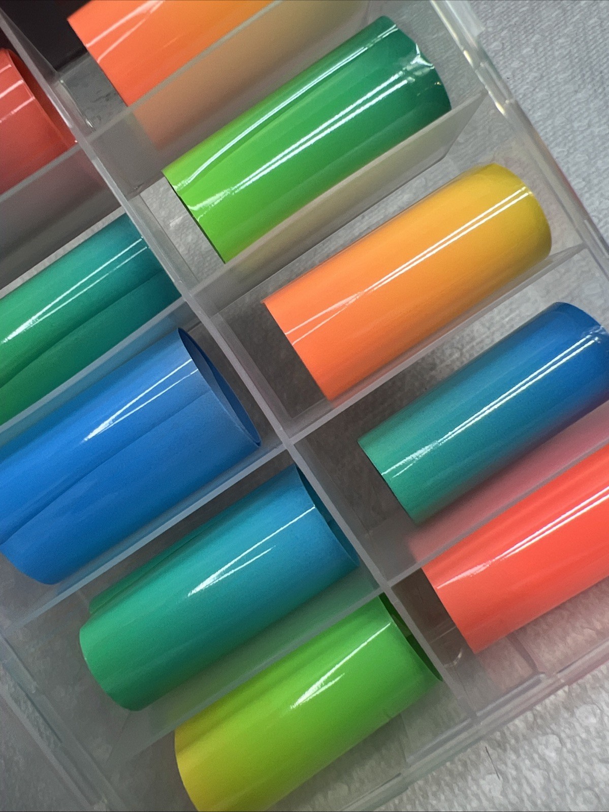 10 Piece Ombré Nail Transfer Foil/Bright Vibrant Colors
