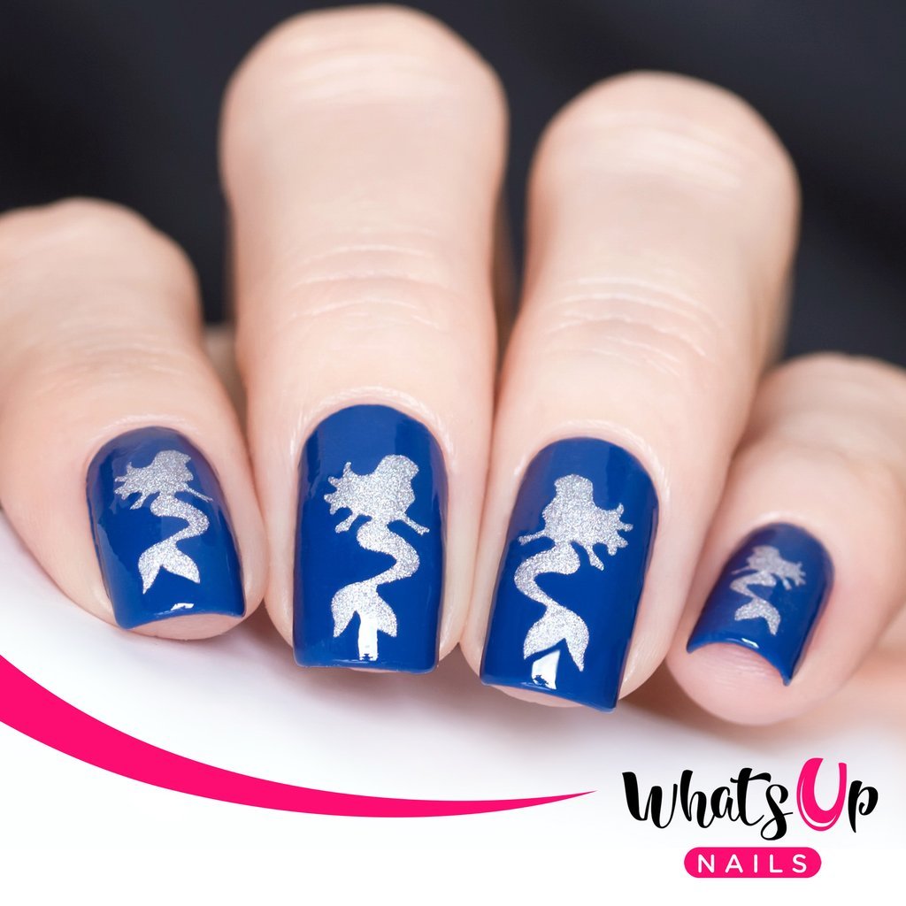 Whats Up Nails Mermaid Stencils for Nails, Nail Art, Nail Vinyls for Nail Design