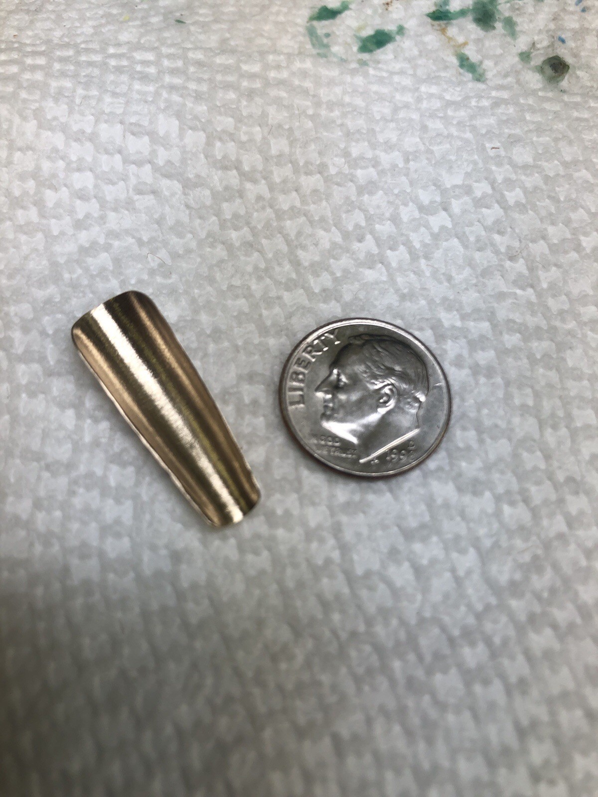 14K Solid Gold Fingernail Custom Made By Bob Sango 5/16 “ by 1”