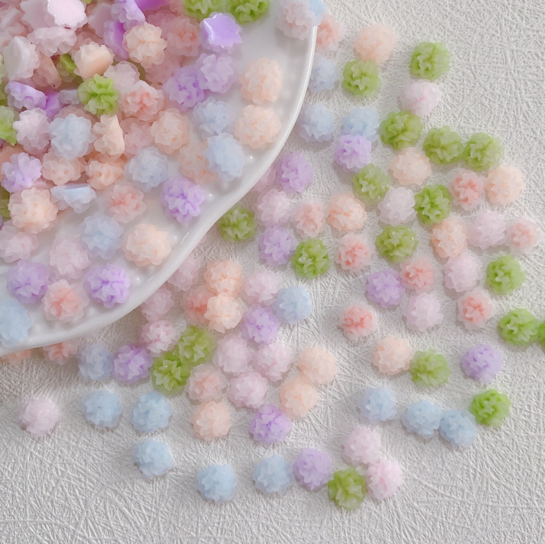 10PCS Luminous 3D Resin Flower Nail Charm Glow In The Dark Manicure Decor NS54