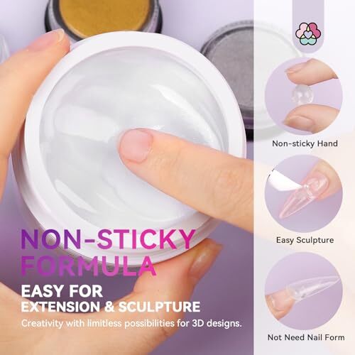 Solid Builder Nail Gel – 60g Large Capacity 3D Nail Gel Sculpting Gel for