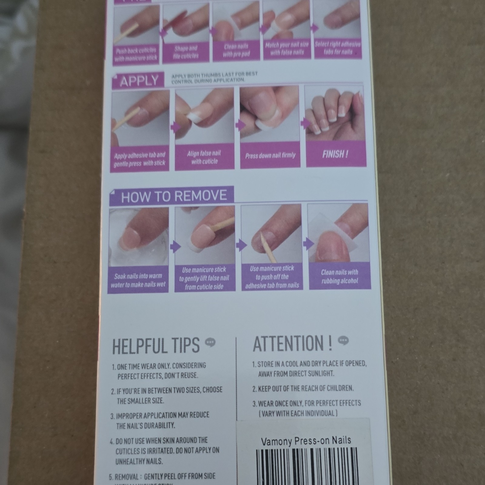 Vamony Press-On Nails Pink Oval Full Cover Self-Adhesive Safe Removal 24pcs