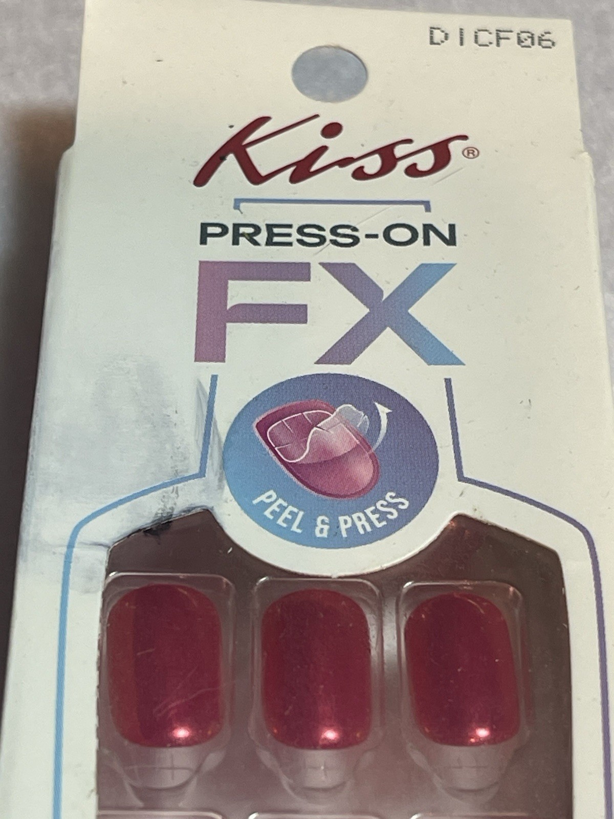 Kiss imPRESS Color FX press-on nails shade metallic red