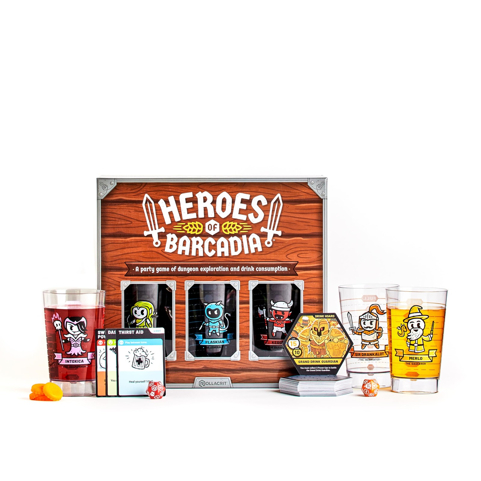 Rollacrit Heroes of Barcadia Board Game 12 x 11 x 0.1 inches, Multi-coloured