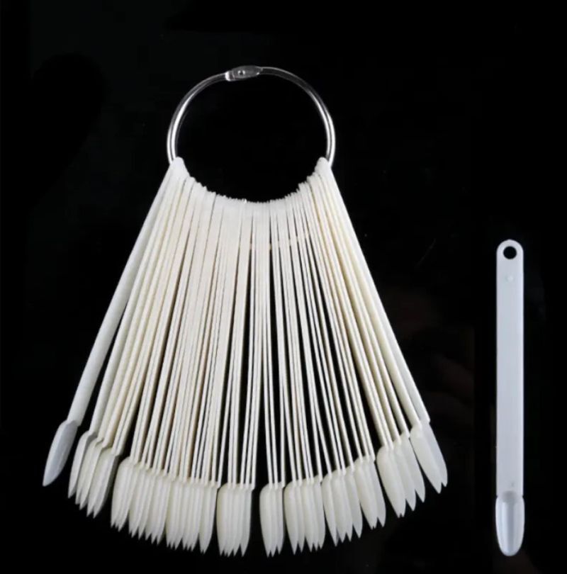 Fake Nail Display Ring Metal Wheel Nail Art Fan Polish Practice Sample Nails Gel